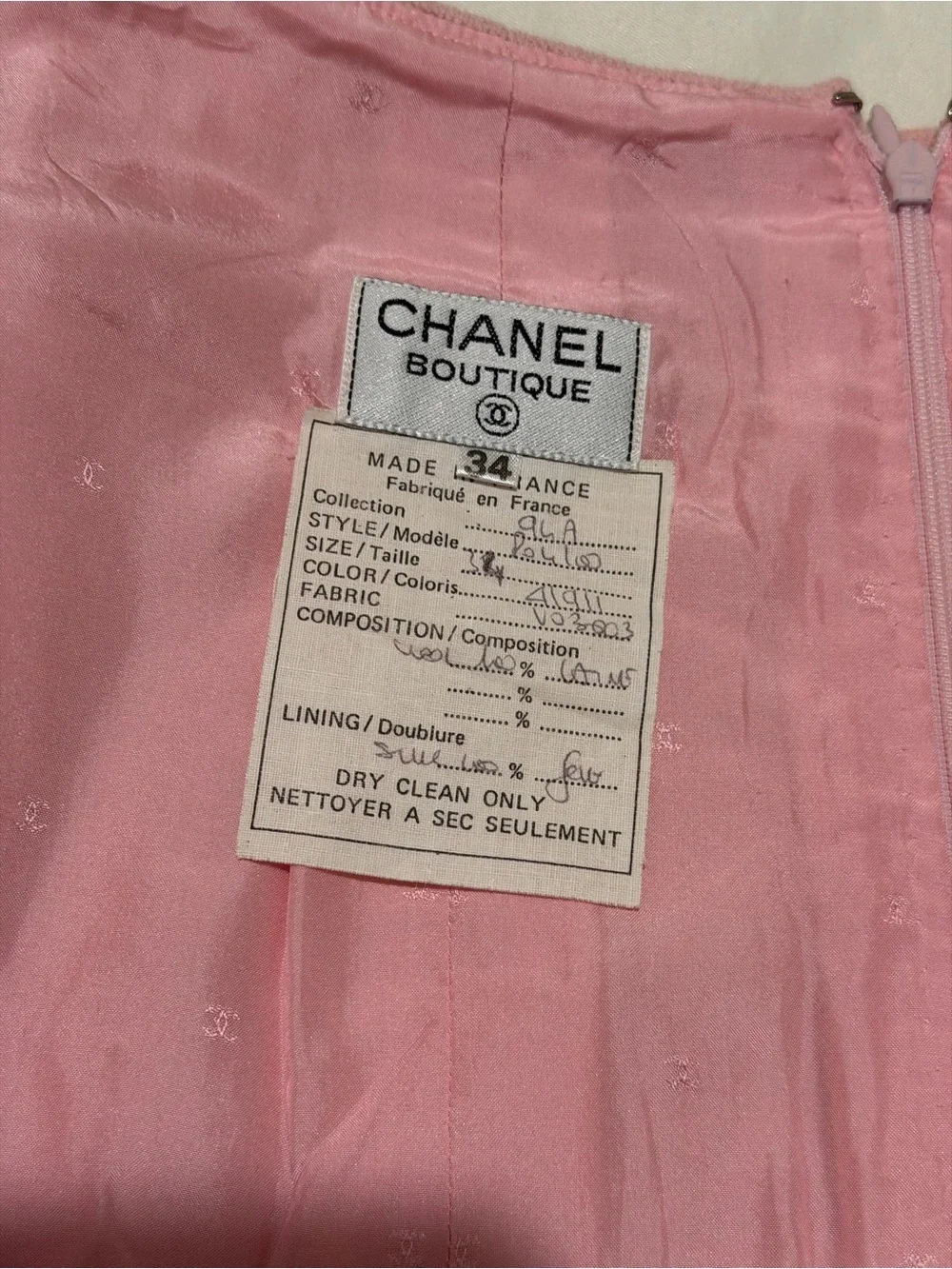 CHANEL Mauve Pink Tailored Mini Skirt, Sz 6, pre-owned